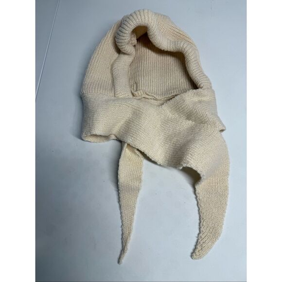 Knitted Winter Balaclava Thickened One-Piece Scarf Cap Hooded Y2K One Size Cream - Picture 2 of 5